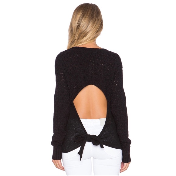 Free People Bow Back Pullover Black XS NWT - Picture 6 of 10